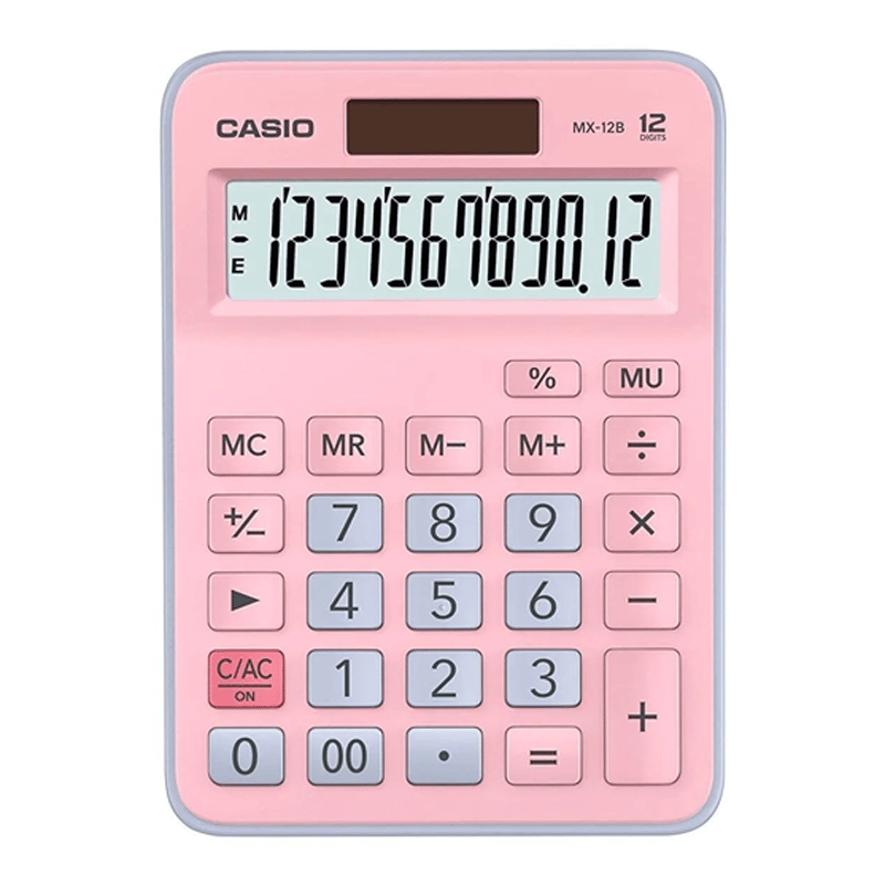 Casıo Mx-12B-Pklb Pembe Mavi Tuşlu Hesap Mak.
