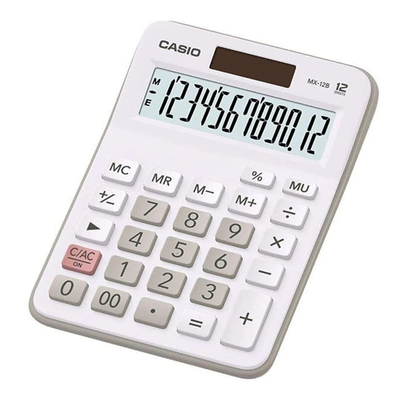 CASIOCASIO MX-12B-WE BEYAZ  HESAP MAKİNASI MASAÜSTÜ4971850032205