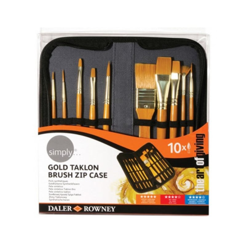 Daler Rowney Simply Akrilik Sh 10 Lu Brush Zip Case Fırça Seti