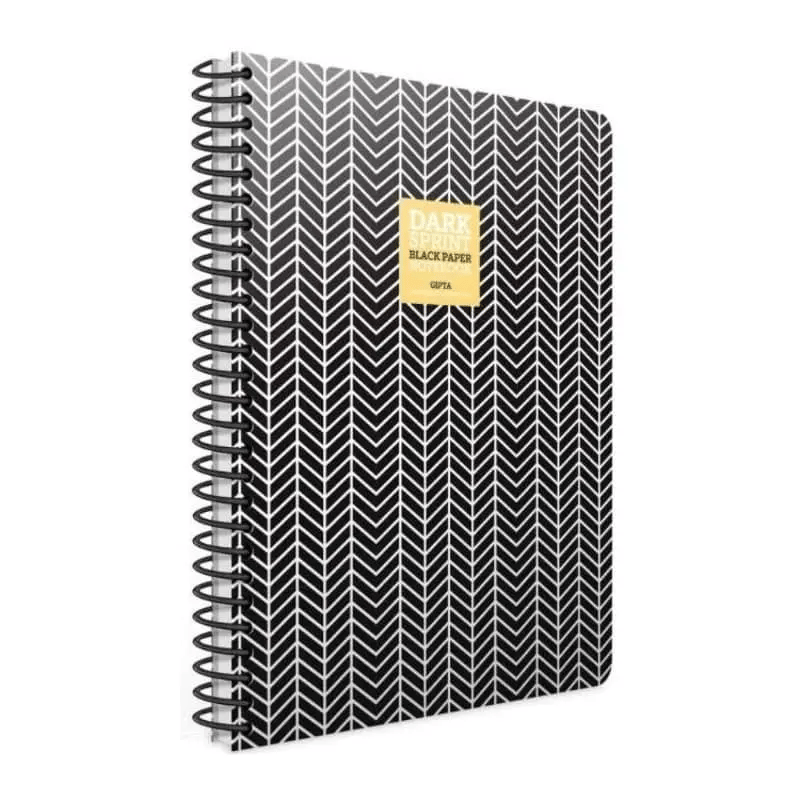 Gıpta Dark Sprint Spiralli Siyah Sayfalı Defter 17x24 cm 50 yp Tekli