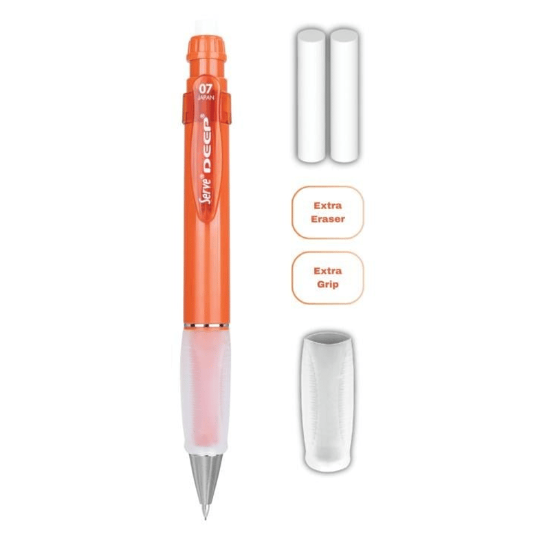 Serve Deep Toprak Tonları Serisi 0.7 mm Kalem Grip & Silgi Yedekli Set – Kiremit Versatil Kalem Seti