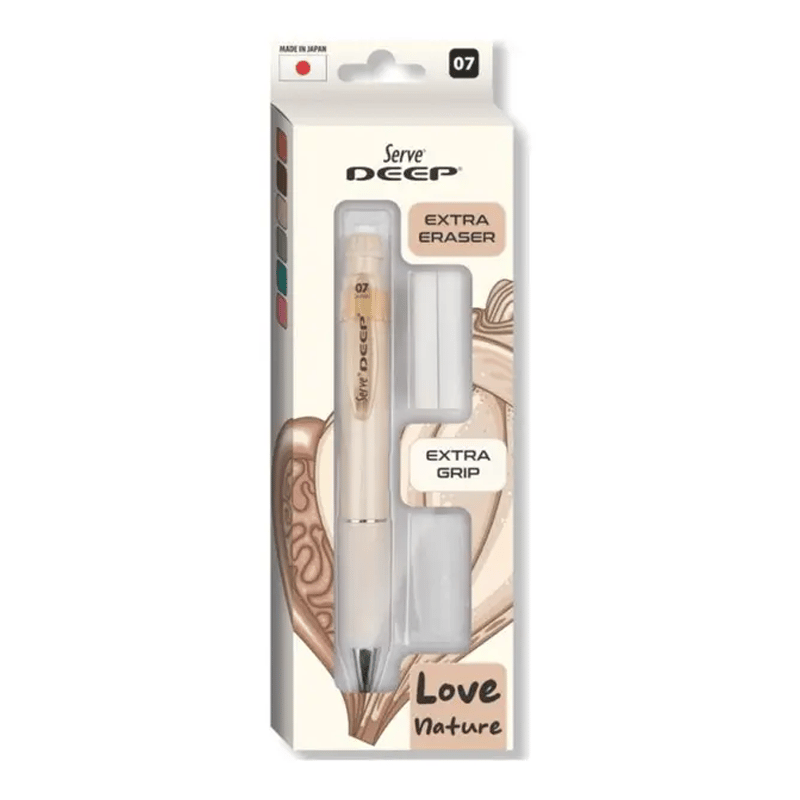 Serve Deep Versatil Kalem 07mm- Toprak Tonları - Yedekli Set (Grip ve Silgi)