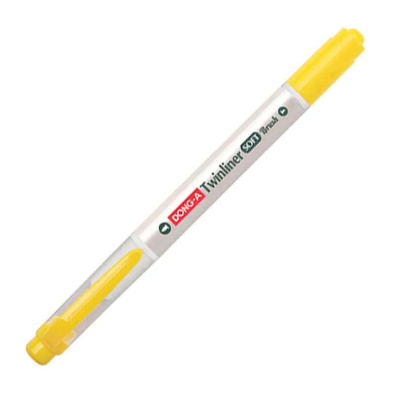 Dong-a Donga Twinliner Soft Brush Fırça Uçlu İşaretleme Kalemi SarıY00044587