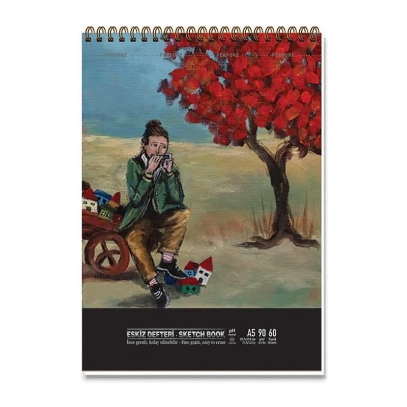 Ezo Sunal A5 60 Yp. Sert Kapak Spiralli Eskiz Defter