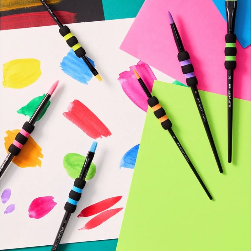 Faber-Castell Soft-Touch Yuvarlak ve Düz Fırçalar 6lı Set