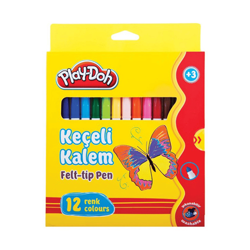 PLAY-DOHHASBRO KE007 PLAY-DOH KEÇELİ KALEM 5mm YIKANABİLİR 12 RENK273239