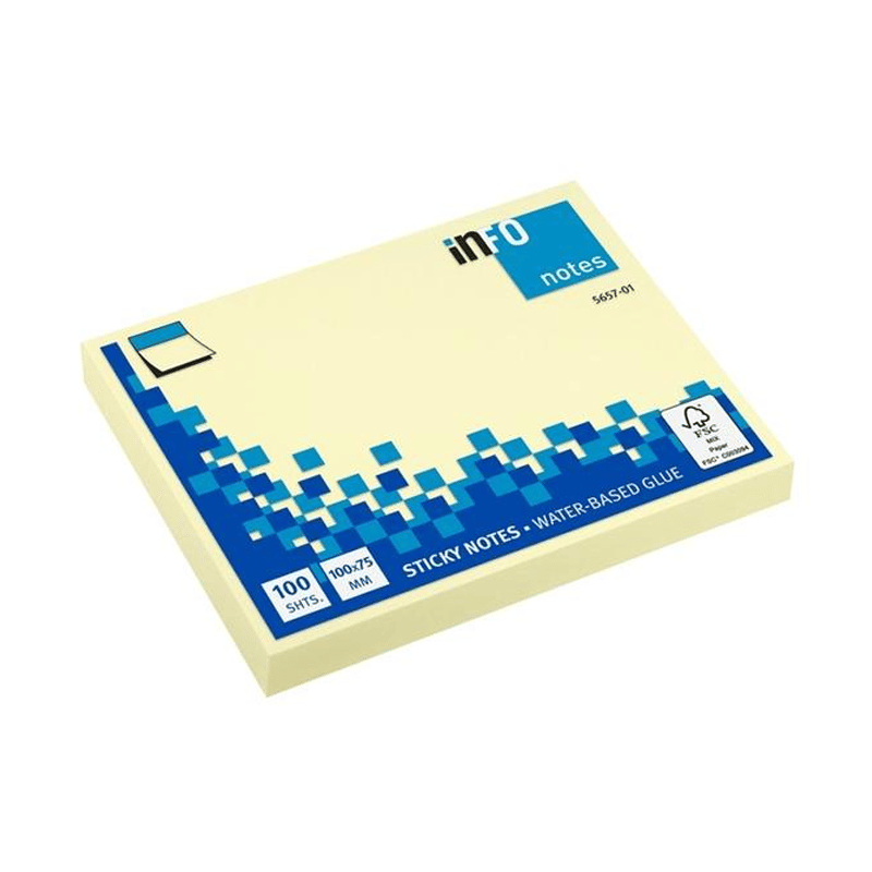 İNFOİNFO NOTES YAPIŞKANLI NOT KAĞIDI 75X100 MM SARI4044355777602