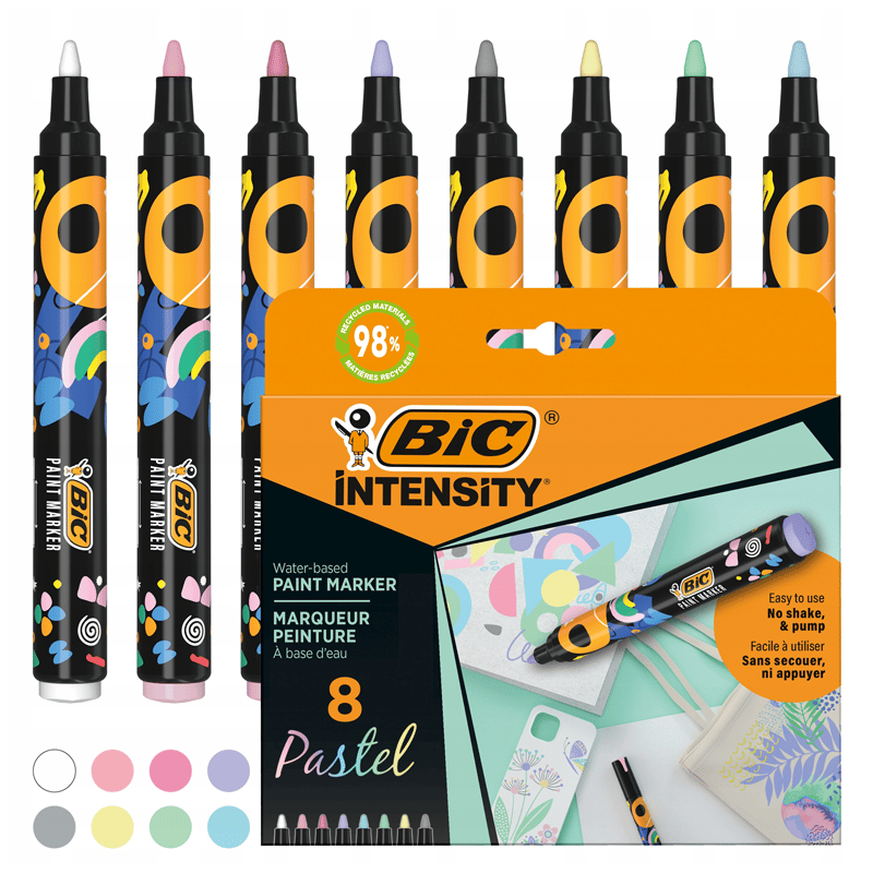 Bic İntensity Paint Marker Kalem 8 Renk Pastel Tonlar