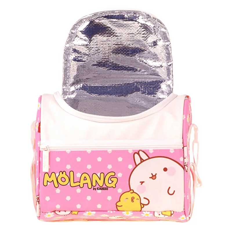 Kaukko Kids Kız Çocuk Molang Baskılı Isı Yalıtımlı Okul Beslenme Çantası (Pembe - Sarı) - L5319