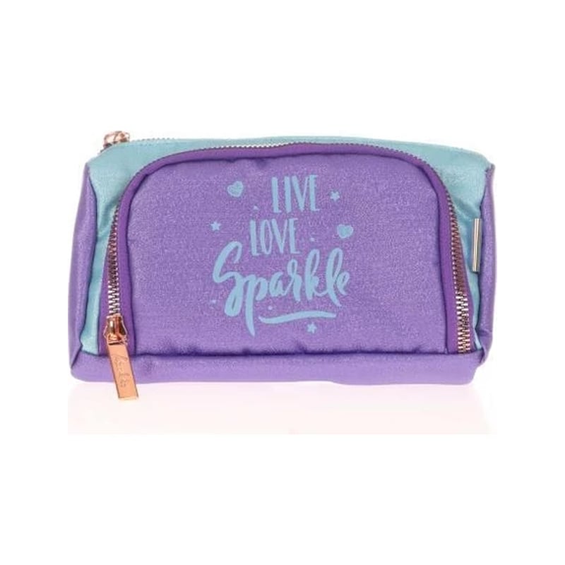Kaukko Sparkle Plump Kalem Çantası (Duble Lila)