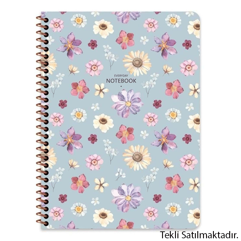 Keskın Color Defter 80Yp Kareli Spiralli Çiçek