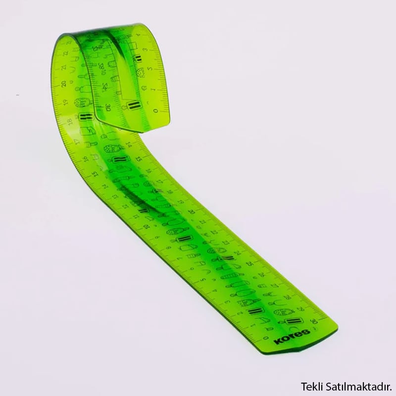 Kores Esnek Cetvel Şeff.Desenli 30Cm 