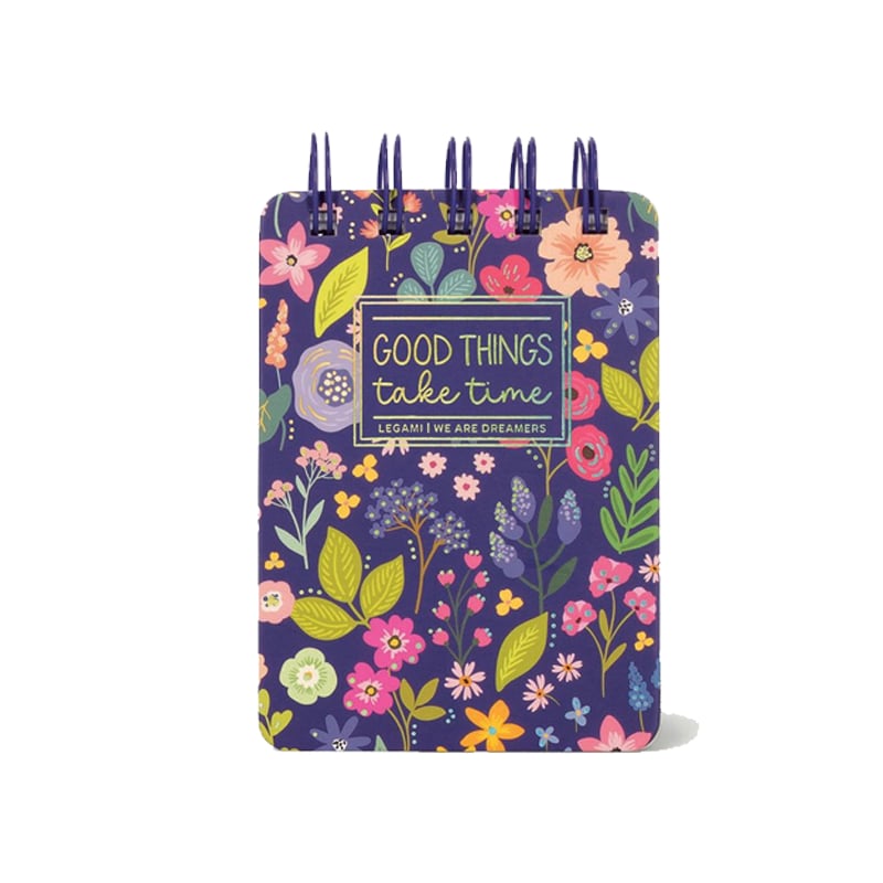 Legami Çizgili Spiralli Ciltli Defter Mini Çiçek 100x70 mm