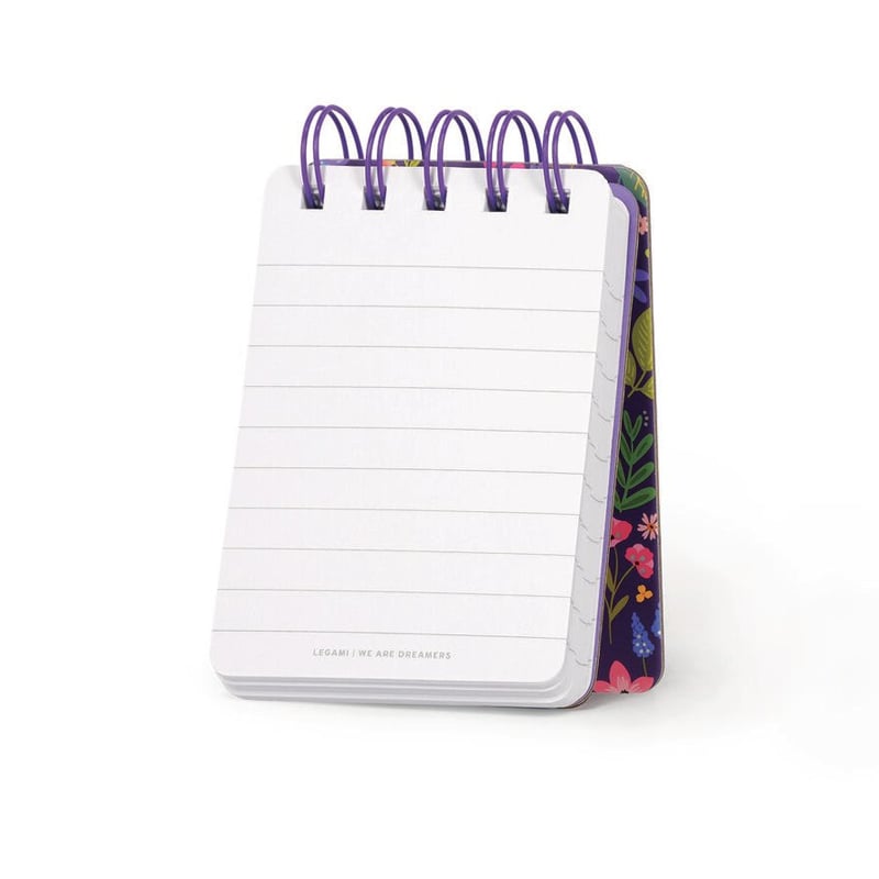 Legami Çizgili Spiralli Ciltli Defter Mini Çiçek 100x70 mm