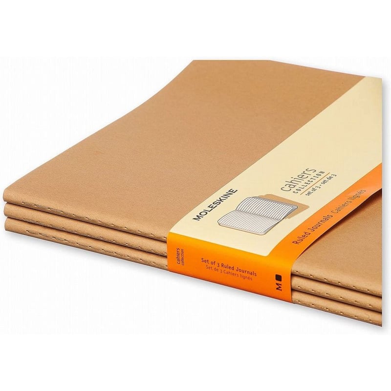 Moleskıne Cahıer X-Large Ruled Notebook Kraft (Çizgili 3Lü Paket Bej)