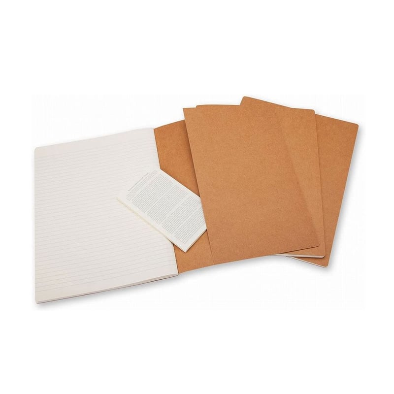 Moleskıne Cahıer X-Large Ruled Notebook Kraft (Çizgili 3Lü Paket Bej)