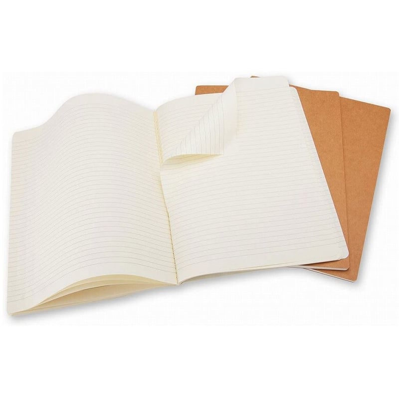 Moleskıne Cahıer X-Large Ruled Notebook Kraft (Çizgili 3Lü Paket Bej)