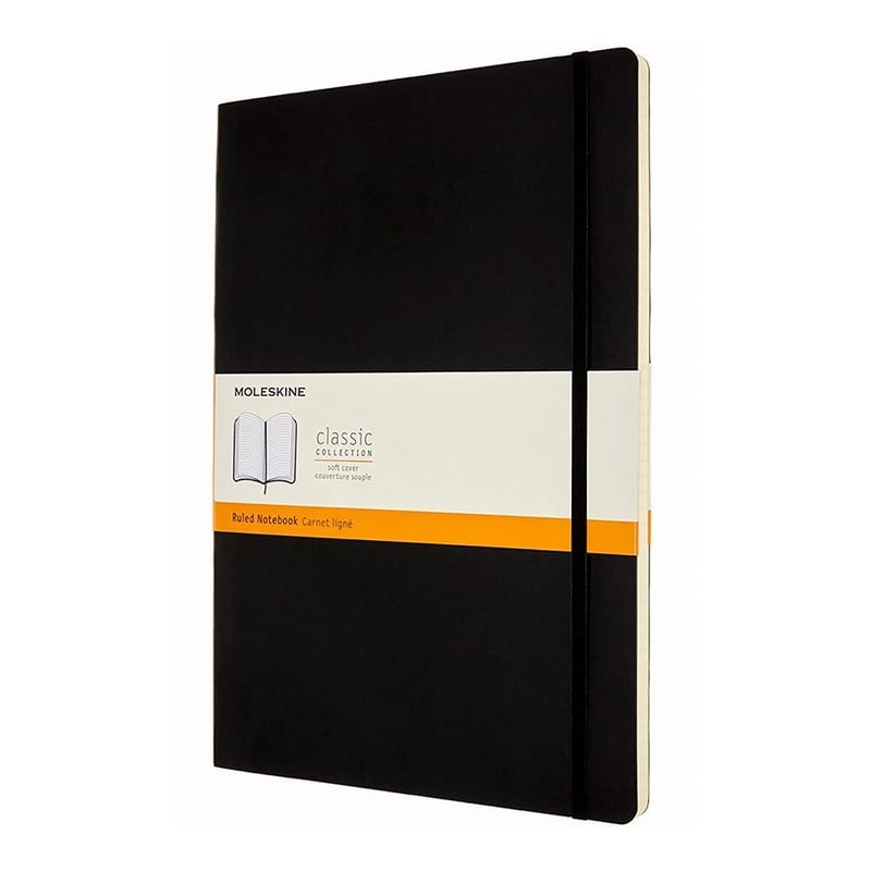 Moleskine Klasik Düz Not Defteri, Yumuşak Kapaklı ve Elastik Kapaklı Defter, Boyut A4 21 x 29,7 cm