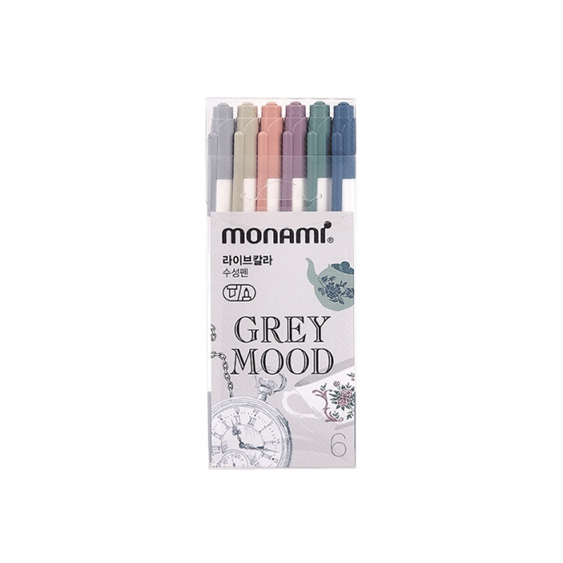 Monami Live Color Çizim Kalemi 6 Lı Grey Mood