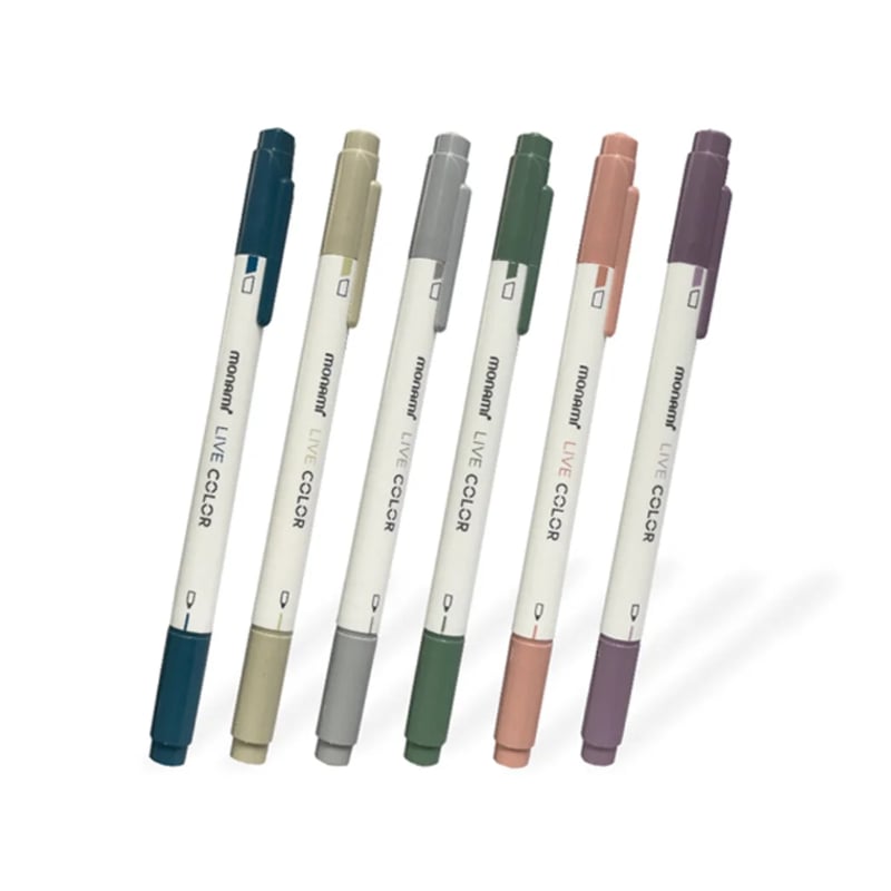 Monami Live Color Çizim Kalemi 6 Lı Grey Mood