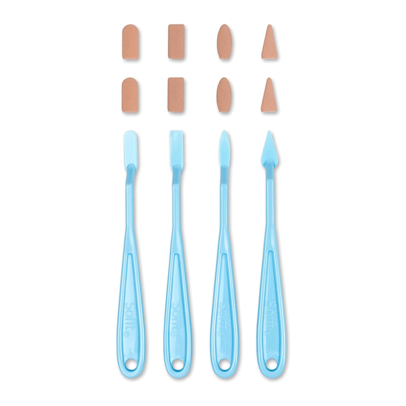 Panpastel Colorfin Plastik Sofft Bıçak W/8, # 1 Yuvarlak, # Oval 2 Düz, # 3 Ve # 4-Punkt