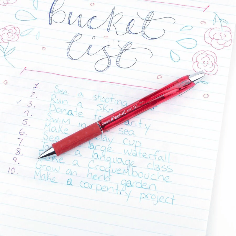Pentel Feel It 0.7 Mm Yağ Bazlı Mekanizmalı Roller Kırmızı