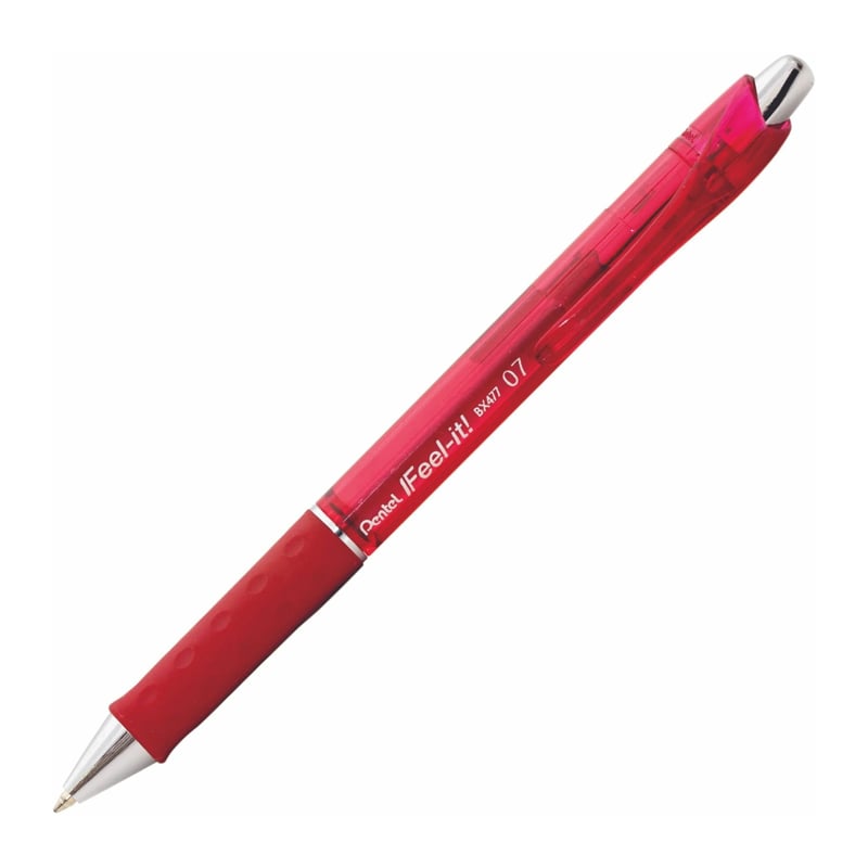 Pentel Feel It 0.7 Mm Yağ Bazlı Mekanizmalı Roller Kırmızı