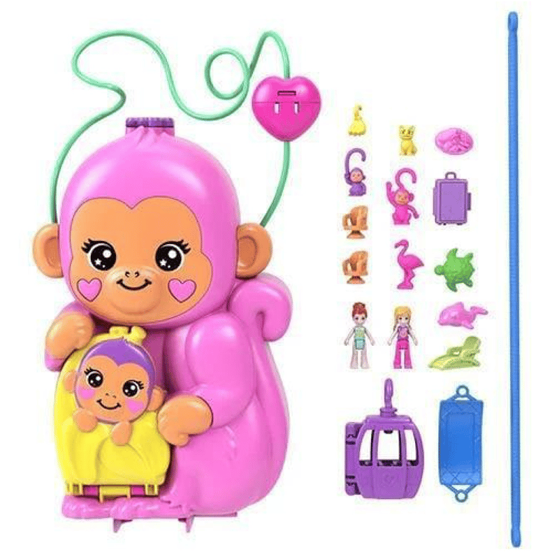 Polly Pocket Çanta Olabilen Micro Oyun Setleri Momma Monkey GKJ63