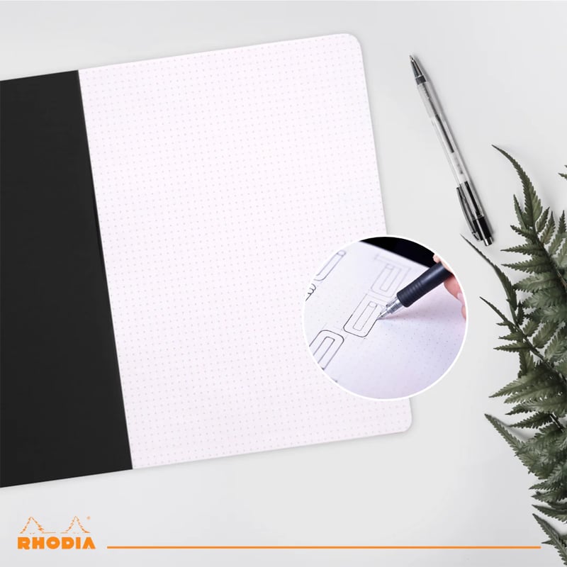 Rhodia A4 Noktalı Stapled Notebook Dot -Black- A4. 48 pages