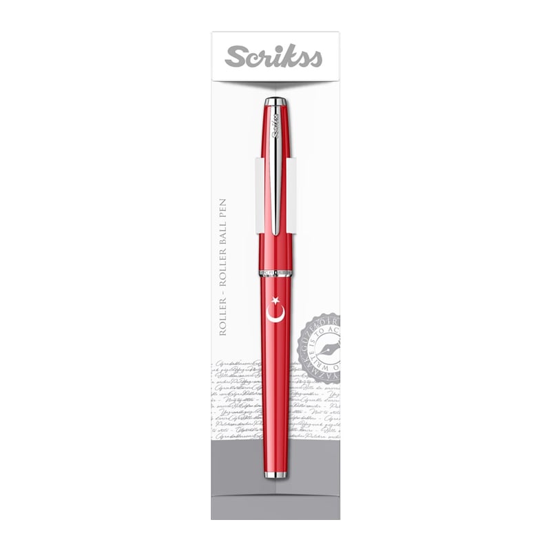 Scrikss 33 Roller Kırmızı Ay Yıldız Baskılı, Şeffaf Amb