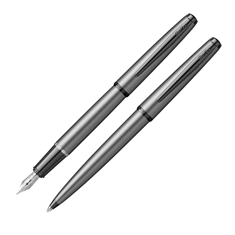 Scrikss Metropolis 78MG Dolma Kalem & Tükenmez Kalem Takım M Uç Mat Gri