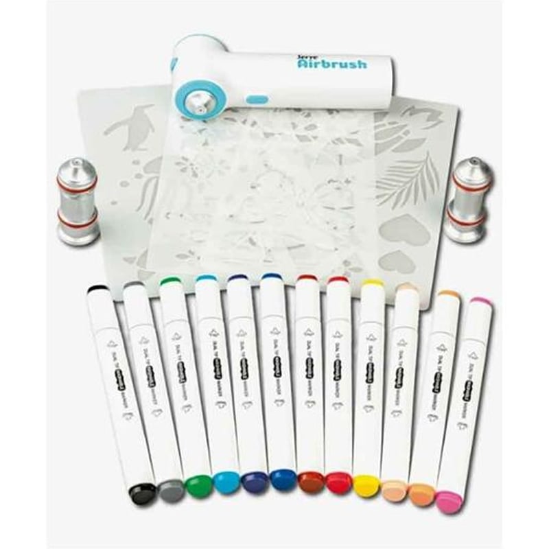 Serve Marker Airbrush Kit 12 Renk Keçeli Kalem 9000