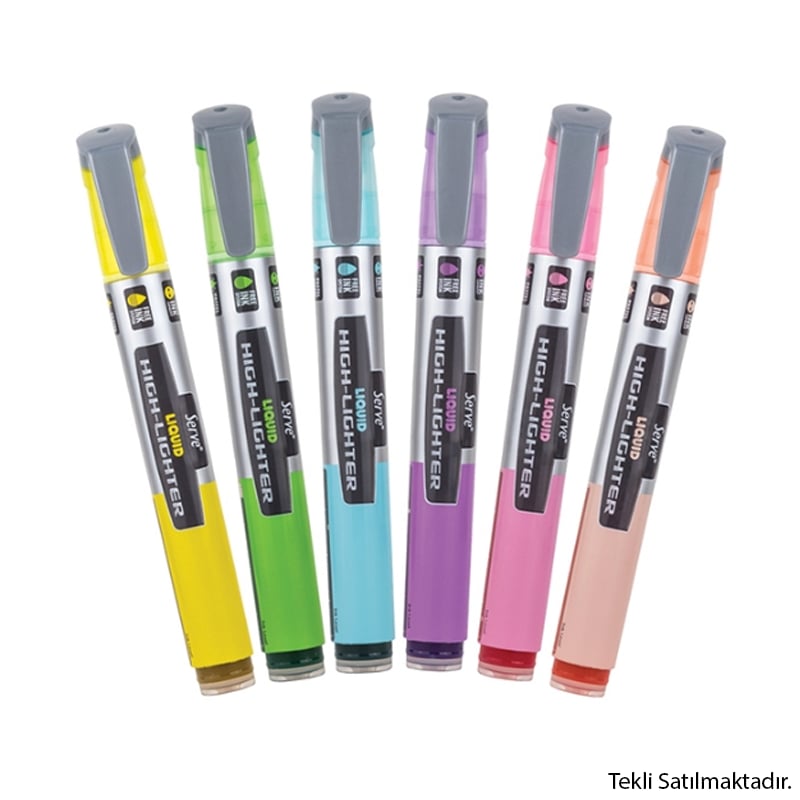 Serve Likit High-Lighter İşaretleme Kalemi Pastel Renk Sarı