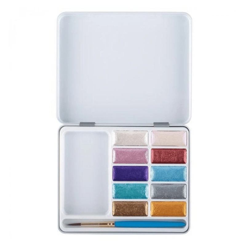 Daler Rowney Sımply Watercolor Sulu Boya Seti Metalik Renkler 10Lu (10 Renk+1 Ad Fırça) Teneke Kutu