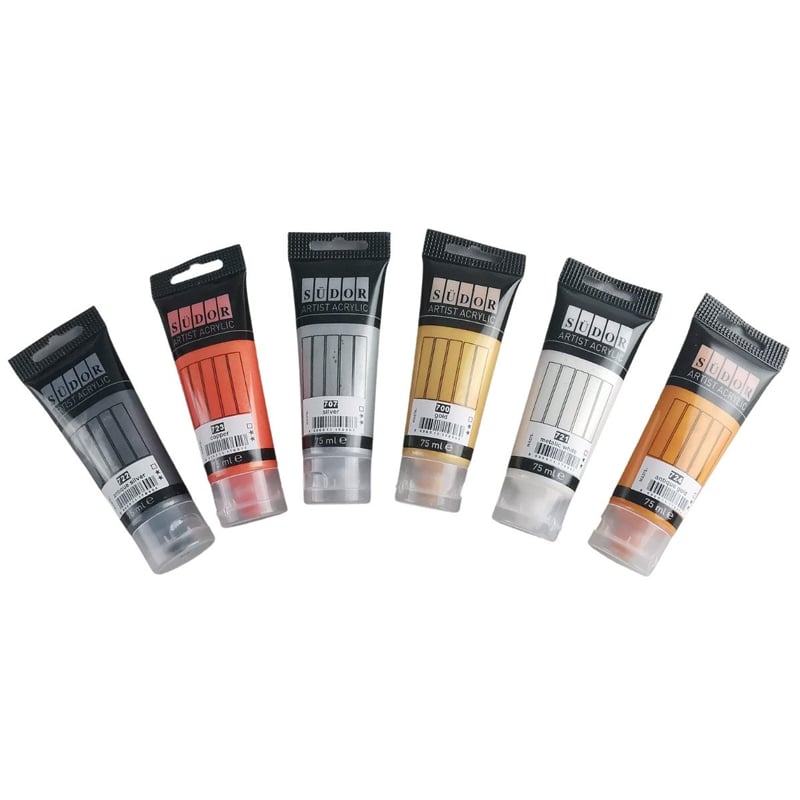 Südor Artist Akrilik Boya Seti 6x75ml Metalik Yaldız Tonlar