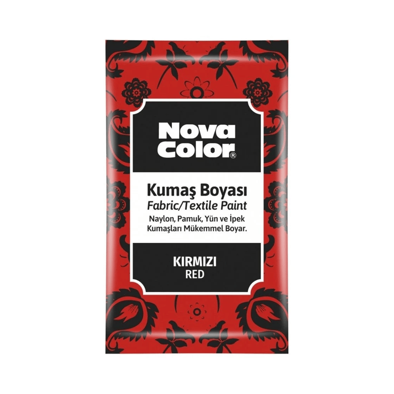NOVACOLORTOZ KUMAŞ BOYASI KIRMIZI 12 GR NOVA COLOR NC-9018681861005186