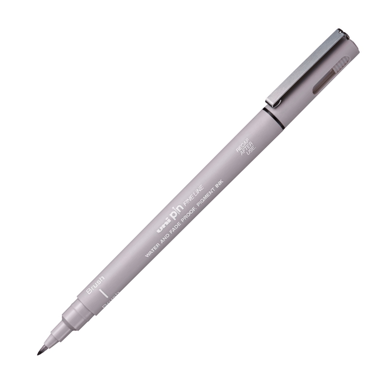 Uni Pin Brush Fineline Fırça Uçlu Kalem Light Grey