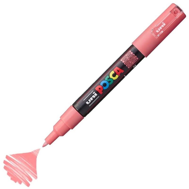 Uni Posca 0.7mm Su Bazlı Boyama Markörü Mercan Pembesi