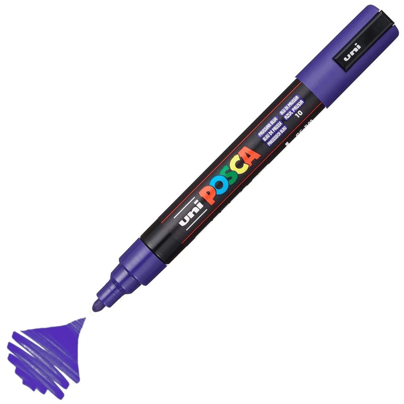 Uni Posca Su Bazlı Marker PC-5M 1.8-2.5mm 10 Prussian Blue