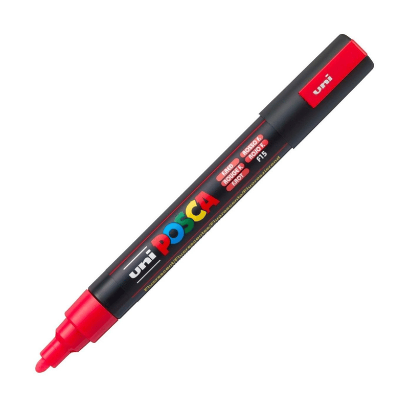 Uni Posca Su Bazlı Marker PC-5M 1.8-2.5mm F15 Fluorescent Red