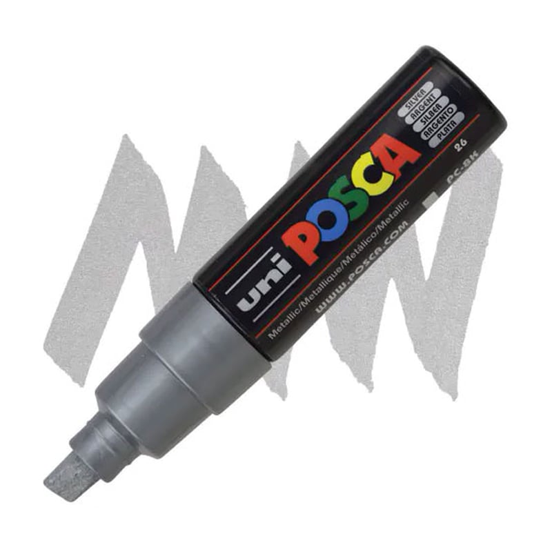 Uni Posca Markör Kalem 8.0 mm Gümüş Metalik