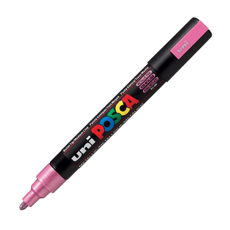 Uni Posca Marker Pc-5m Medium 1.8-2.5 Mm Metallic Pink