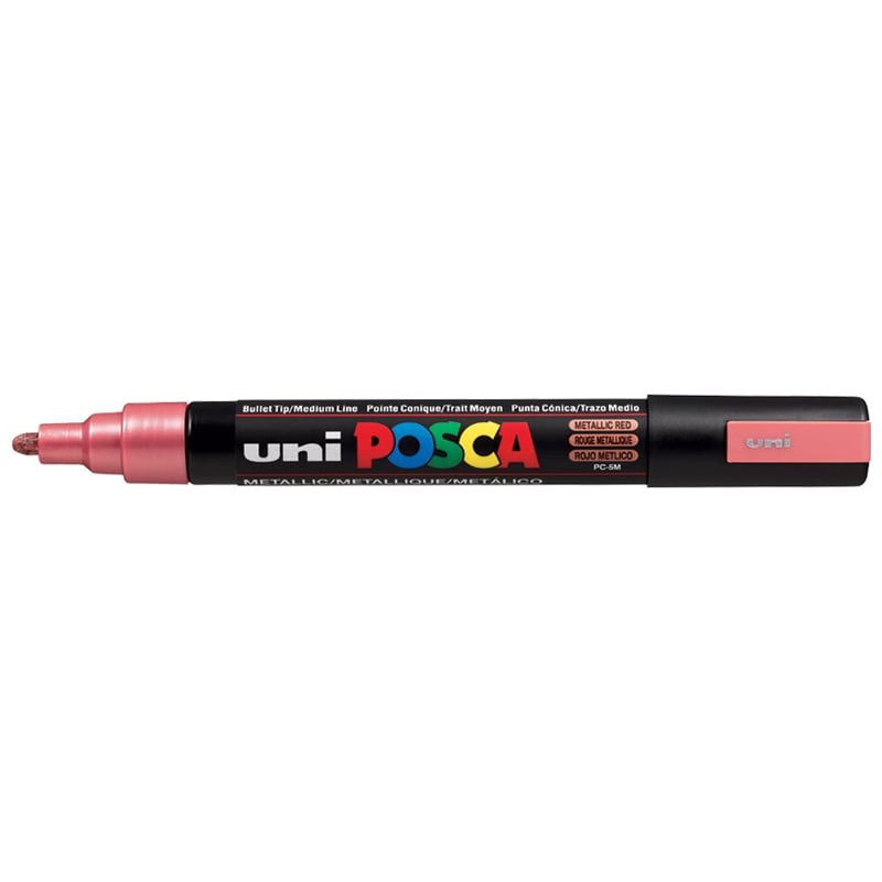 Uni Posca Marker Pc-5m Medium 1.8-2.5 Mm Metallic Red