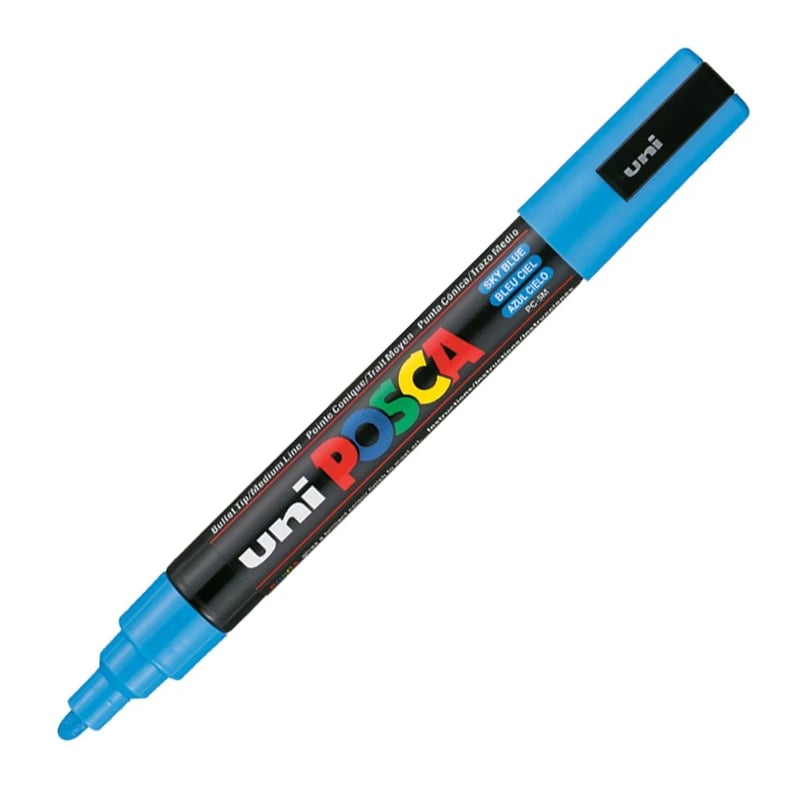 Uniball Pc-5M Posca 1.8-2.5mm Su Bazlı Poster Markör Sky Blue