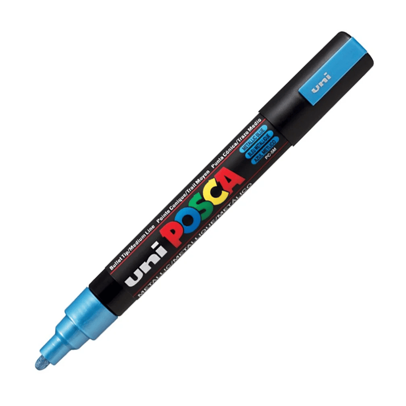 Uni Posca Marker Pc-5m Medium 1.8-2.5 Mm Metallic Blue
