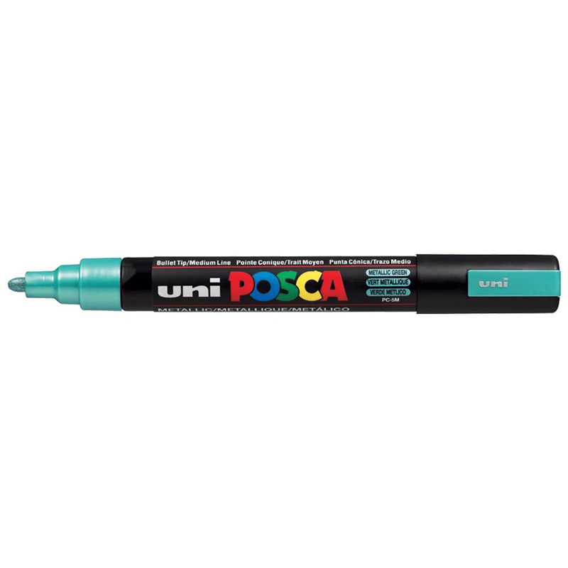 Uni Posca Marker Pc-5m Medium 1.8-2.5 Mm Metallic Green