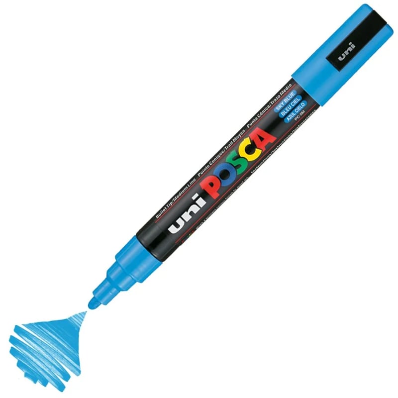 Uniball Pc-5M Posca 1.8-2.5mm Su Bazlı Poster Markör Sky Blue