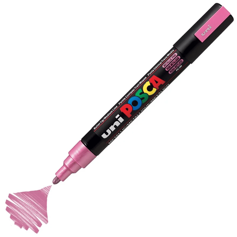 Uni Posca Marker Pc-5m Medium 1.8-2.5 Mm Metallic Pink
