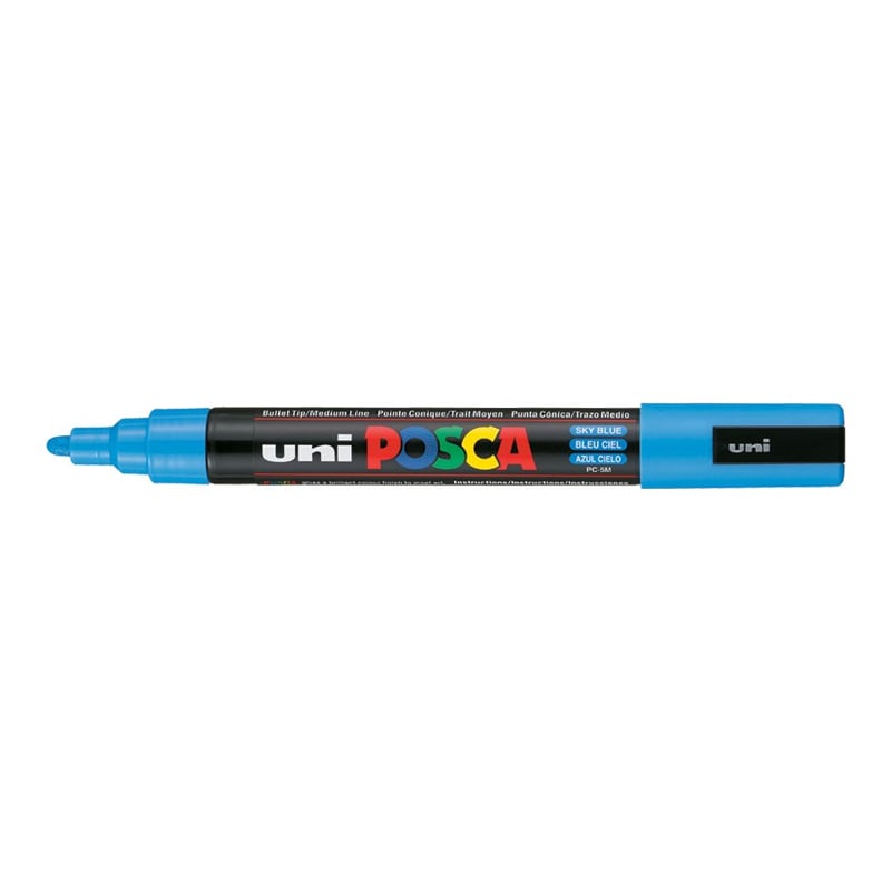Uniball Pc-5M Posca 1.8-2.5mm Su Bazlı Poster Markör Sky Blue