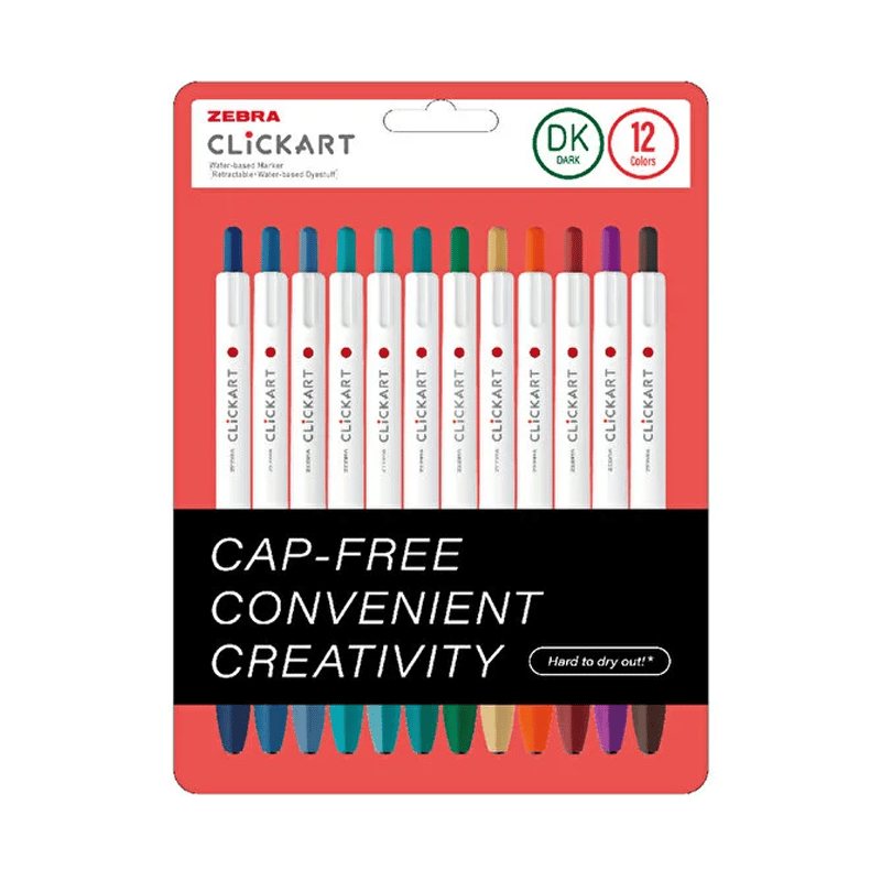 Zebra ClickArt Market Pen 0.6mm 12li Tükenmez Kalem Seti Dark Colours